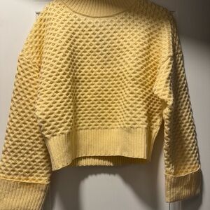 J. Crew Sunny Yellow Textured Crew Neck Sweater